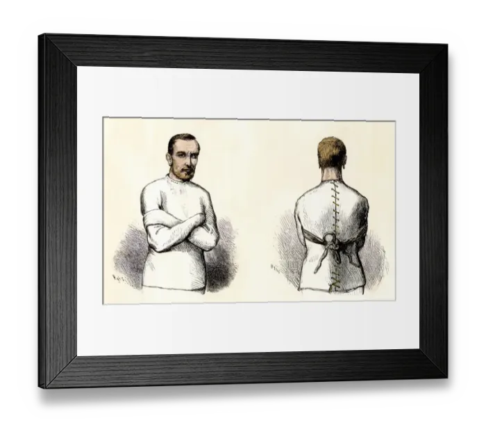 Framed Print : Strait jacket used on a mentally ill patient Framed Print : Strait jacket used on a mentally ill patient