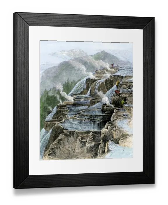 Framed Print : Mammoth Hot Springs in Yellowstone Park, 1880s Framed Print : Mammoth Hot Springs in Yellowstone Park, 1880s