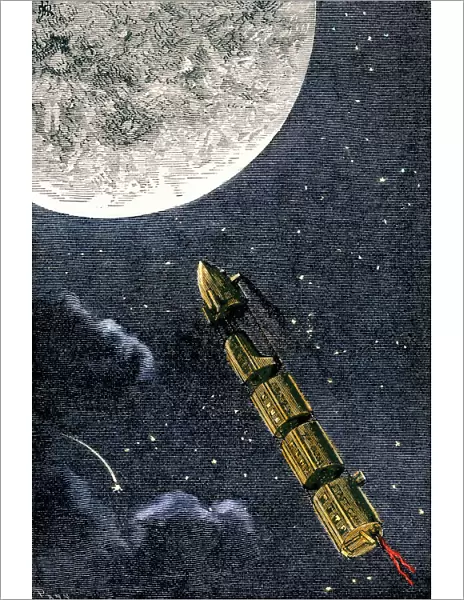 Spaceship to the Moon imagined in the 1870s