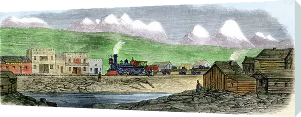 Transcontinental railroad in a Wyoming frontier town