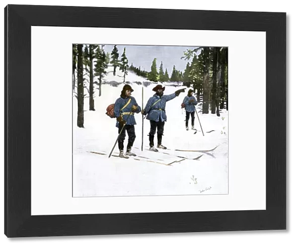 Yellowstone National Park guards on skis