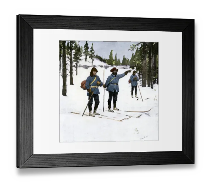 Framed Print : Yellowstone National Park guards on skis Framed Print : Yellowstone National Park guards on skis