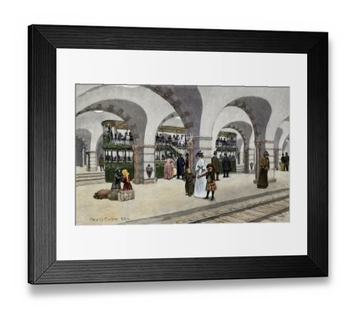 Framed Print : Plan for a subway station in Boston, 1890s Framed Print : Plan for a subway station in Boston, 1890s