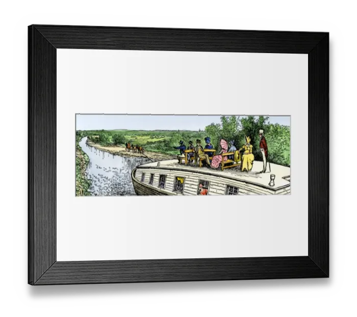 Framed Print : An outing on the Erie Canal in the early 1800s Framed Print : An outing on the Erie Canal in the early 1800s