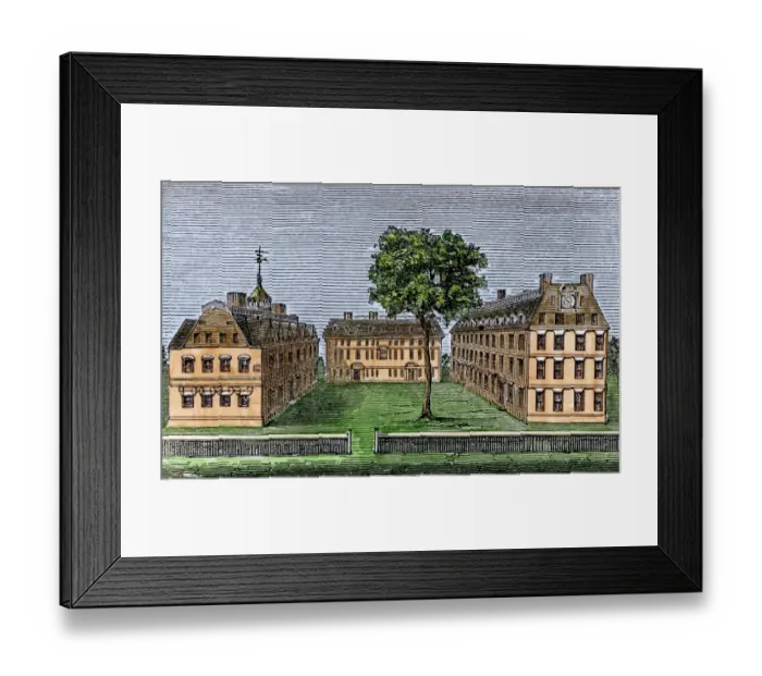 Framed Print : Harvard College, 1720