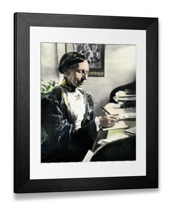 Framed Print : Clara Barton at her writing desk, 1900s Framed Print : Clara Barton at her writing desk, 1900s
