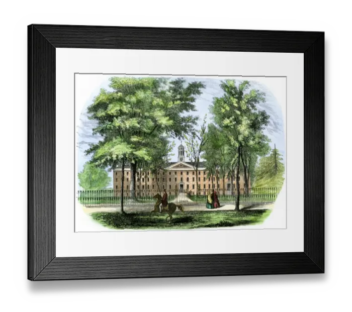 Framed Print : Princeton College, 1850s