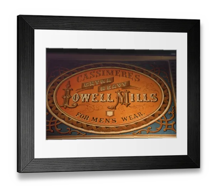 Framed Print : Fabric label for cloth woven in Lowell mills Framed Print : Fabric label for cloth woven in Lowell mills