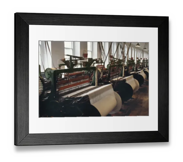 Framed Print : Power looms inside the Boott Cotton Mills Framed Print : Power looms inside the Boott Cotton Mills