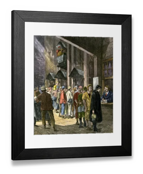 Framed Print : Nevada silver miners changing the shift Framed Print : Nevada silver miners changing the shift