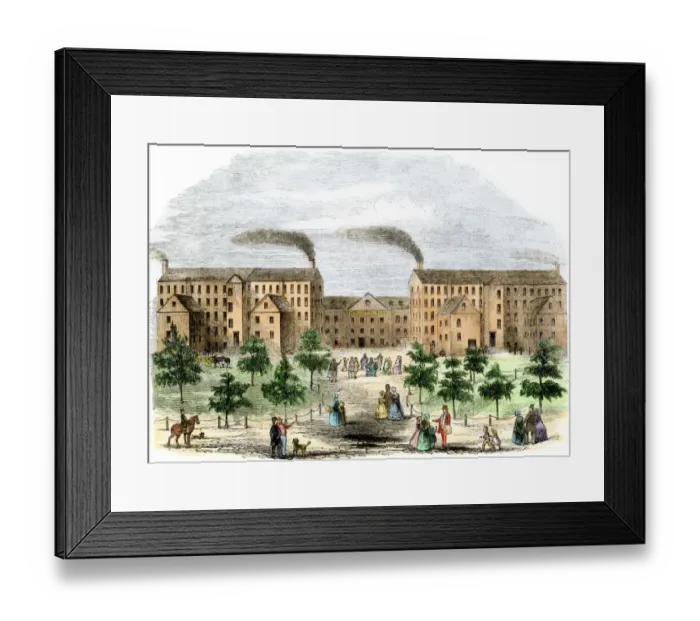 Framed Print : Boott Cotton Mills on the Merrimac River in Lowell Framed Print : Boott Cotton Mills on the Merrimac River in Lowell