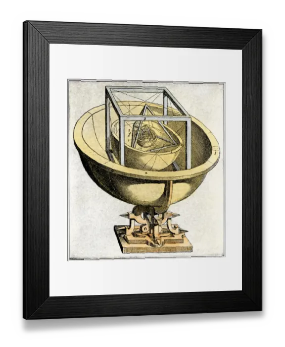 Framed Print : Keplers mechanism of his early (incorrect ) theory of planetary orbits Framed Print : Keplers mechanism of his early (incorrect ) theory of planetary orbits