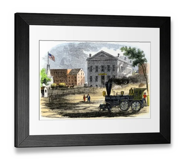 Framed Print : Railroad in Syracuse, New York, 1850s Framed Print : Railroad in Syracuse, New York, 1850s