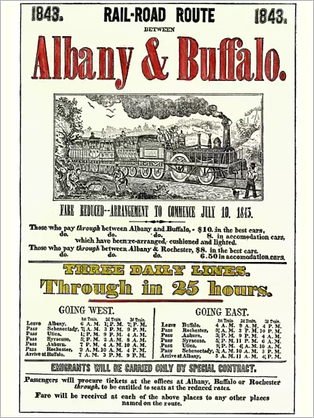 Albany & Buffalo Railroad schedule, 1843
