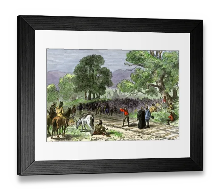 Framed Print : Final spike in the northern transcontinental railroad, Montana Framed Print : Final spike in the northern transcontinental railroad, Montana