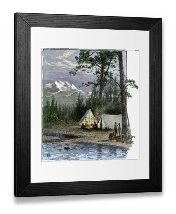 Framed Print : Survey party for the transcontinental railroad Framed Print : Survey party for the transcontinental railroad