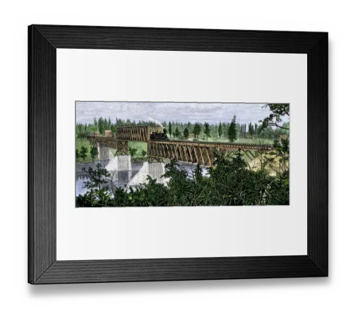 Framed Print : Railroad trestle over the Mississippi River in Minnesota Framed Print : Railroad trestle over the Mississippi River in Minnesota