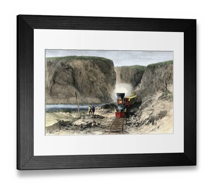 Framed Print : Transcontinental railroad in Nevada, 1869 Framed Print : Transcontinental railroad in Nevada, 1869