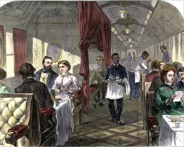 Dining car on the transcontinental railroad