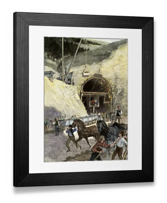 Framed Print : Railroad tunnel under construction Framed Print : Railroad tunnel under construction