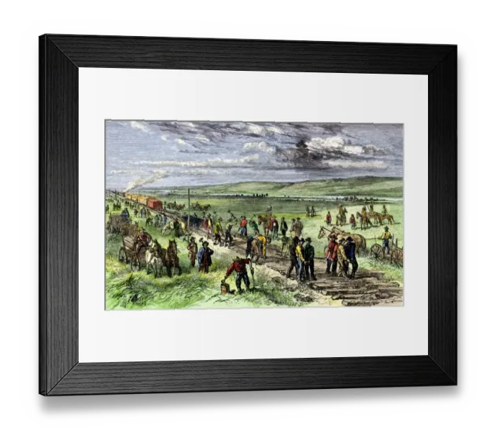 Framed Print : Building the transcontinental railroad Framed Print : Building the transcontinental railroad