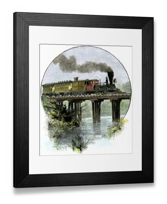 Framed Print : First train on the Camden & Amboy Railroad Framed Print : First train on the Camden & Amboy Railroad