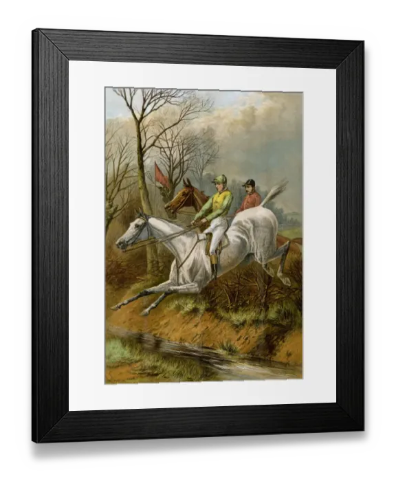 Framed Print : Steeplechase riders in Britain, 1880s Framed Print : Steeplechase riders in Britain, 1880s