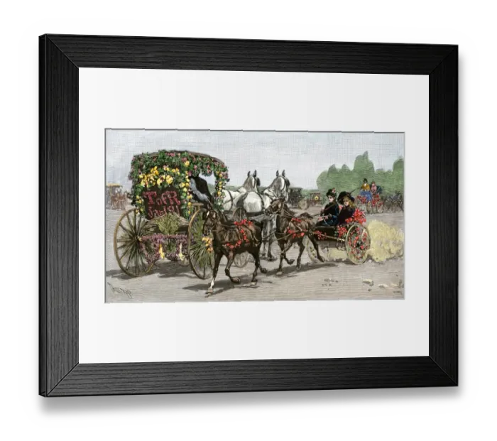 Framed Print : Tournament of Roses Parade in Pasadena, 1891 Framed Print : Tournament of Roses Parade in Pasadena, 1891