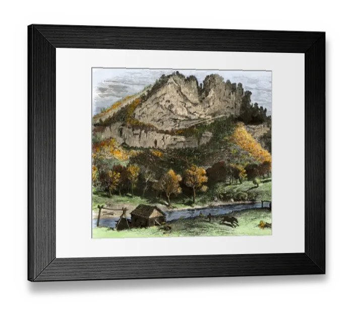 Framed Print : Log cabin in West Virginia, 1800s Framed Print : Log cabin in West Virginia, 1800s