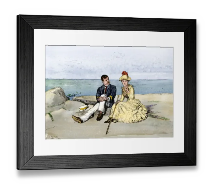 Framed Print : Tourists overlooking the Atlantic Ocean from Mt. Desert Island, Maine Framed Print : Tourists overlooking the Atlantic Ocean from Mt. Desert Island, Maine