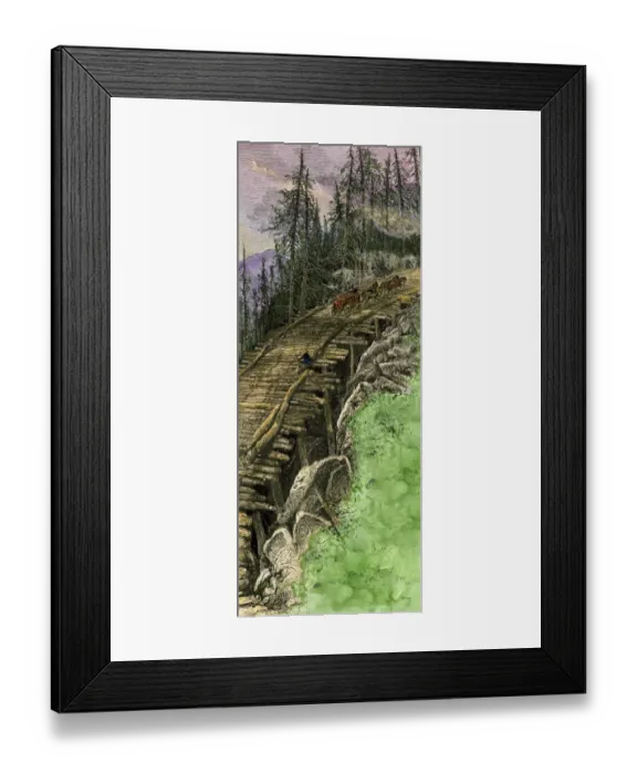 Framed Print : Corduroy road up a Vermont mountainside Framed Print : Corduroy road up a Vermont mountainside