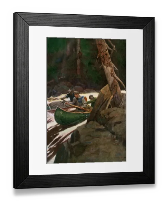 Framed Print : Canoeing a load of furs from the north woods Framed Print : Canoeing a load of furs from the north woods