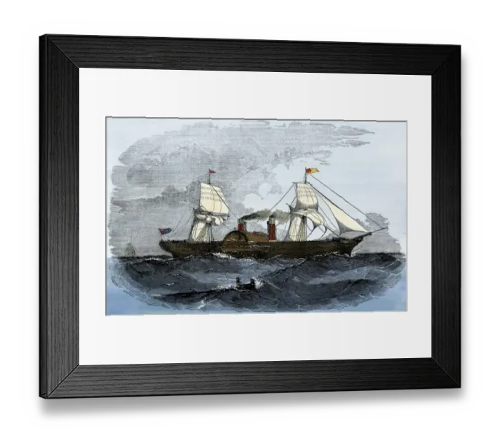 Framed Print : Paddlewheel steamship Arabia of the Cunard LIne Framed Print : Paddlewheel steamship Arabia of the Cunard LIne