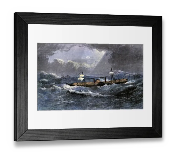 Framed Print : Paddlewheel steamship Scotia of the Cunard Line, 1800s Framed Print : Paddlewheel steamship Scotia of the Cunard Line, 1800s