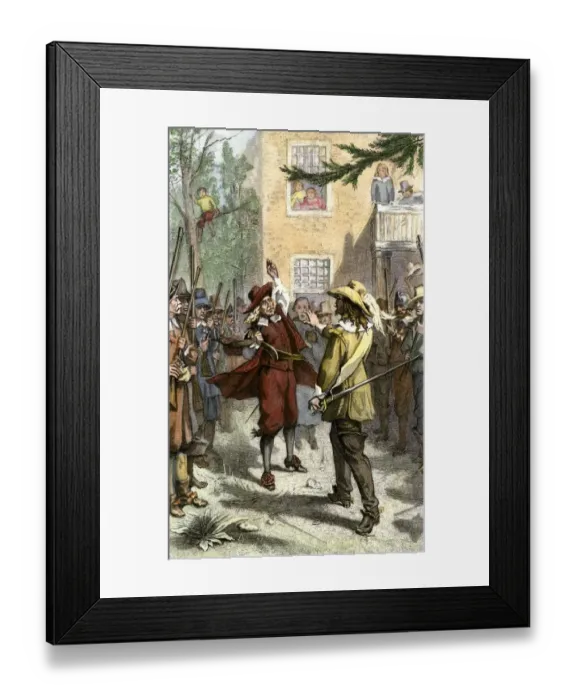 Framed Print : Bacons Rebellion in colonial Virginia Framed Print : Bacons Rebellion in colonial Virginia