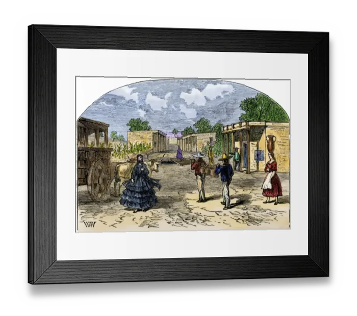 Framed Print : El Paso, Texas, in the mid-1800s
