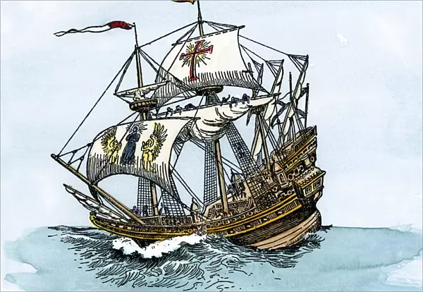 Spanish galleon at sea