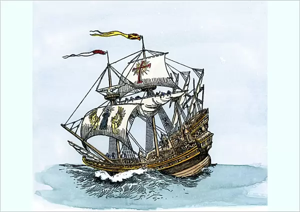 Spanish galleon at sea