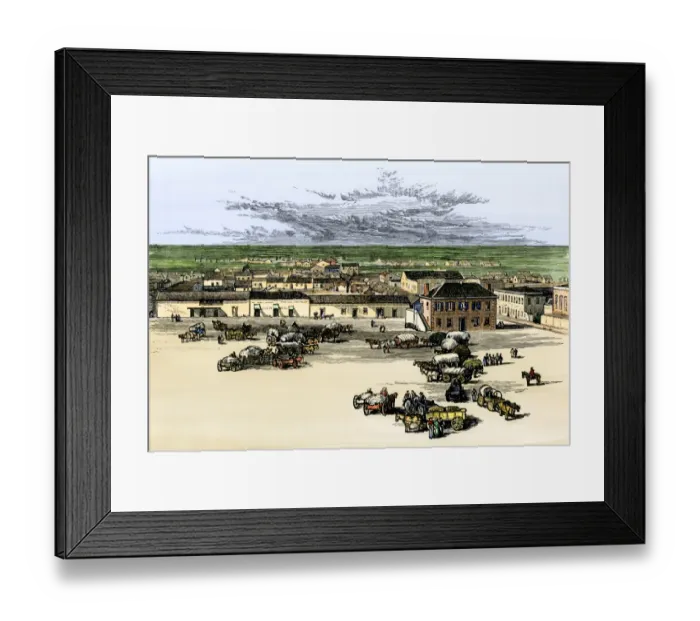 Framed Print : San Antonio, Texas, 1800s