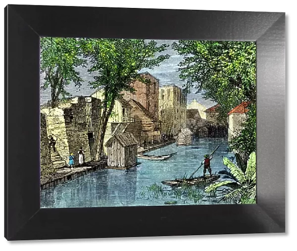 San Antonio River Walk in the 1800s