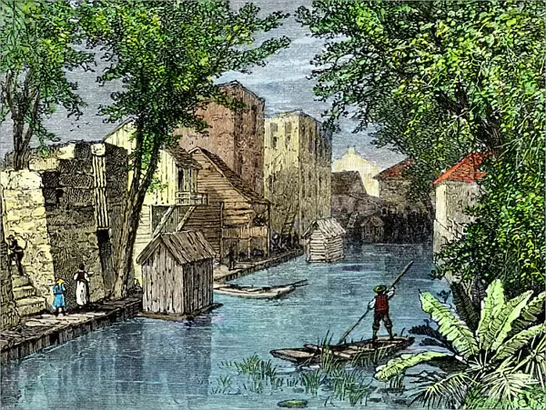San Antonio River Walk in the 1800s