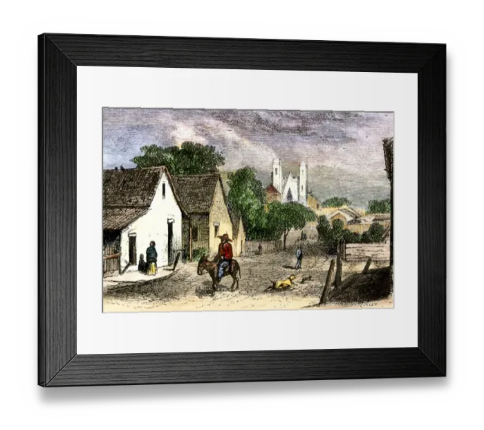 Framed Print : San Antonio, Texas, in the 1800s Framed Print : San Antonio, Texas, in the 1800s