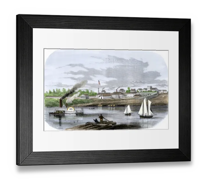 Framed Print : US Navy base in Memphis, Tennessee, 1850s Framed Print : US Navy base in Memphis, Tennessee, 1850s