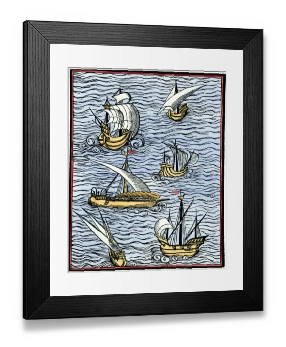 Framed Print : Portuguese caravels