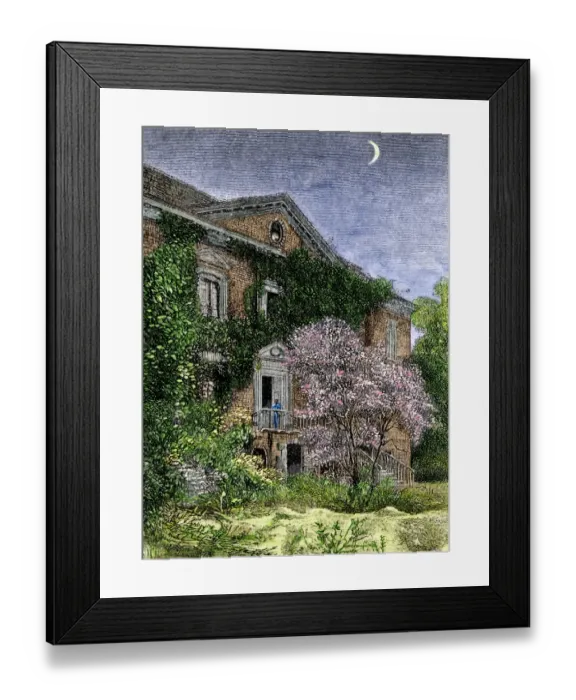 Framed Print : South Carolina plantation house, 1800s Framed Print : South Carolina plantation house, 1800s