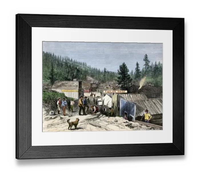 Framed Print : Black Hills gold rush, South Dakota, 1870s Framed Print : Black Hills gold rush, South Dakota, 1870s