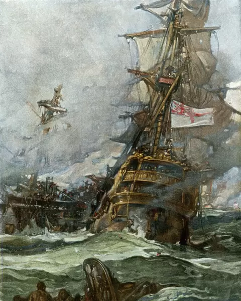 Naval battle between the British and French, 1790s