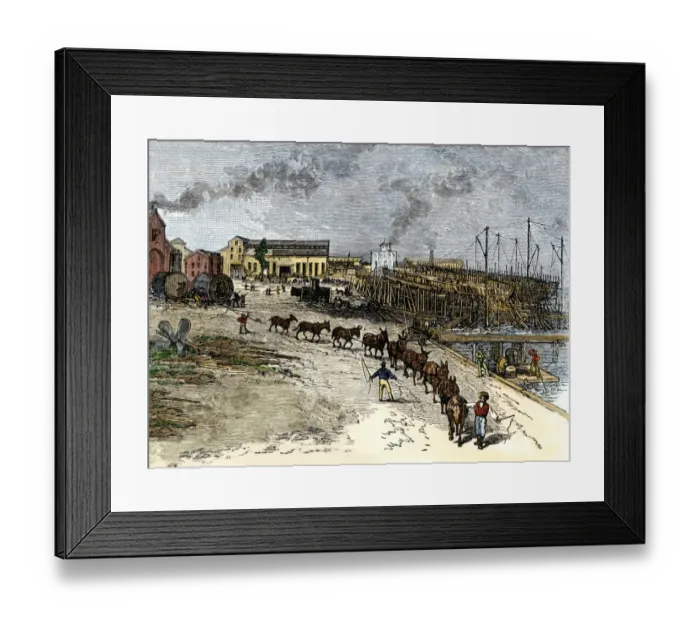 Framed Print : Ship-building in New England, 1800s Framed Print : Ship-building in New England, 1800s