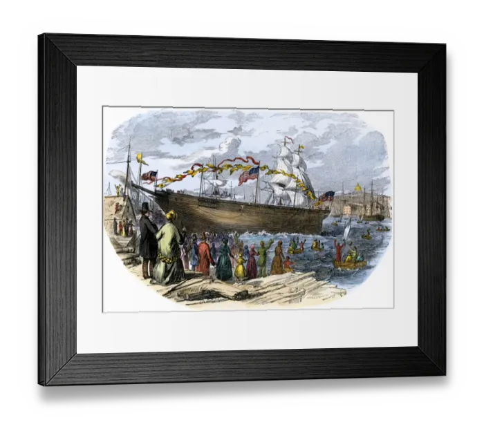 Framed Print : Clipper ship Flying Cloud launched in Boston Framed Print : Clipper ship Flying Cloud launched in Boston