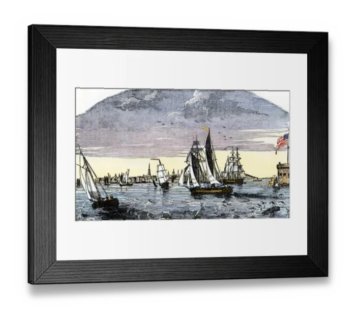 Framed Print : Port of Charleston, South Carolina, 1840s Framed Print : Port of Charleston, South Carolina, 1840s